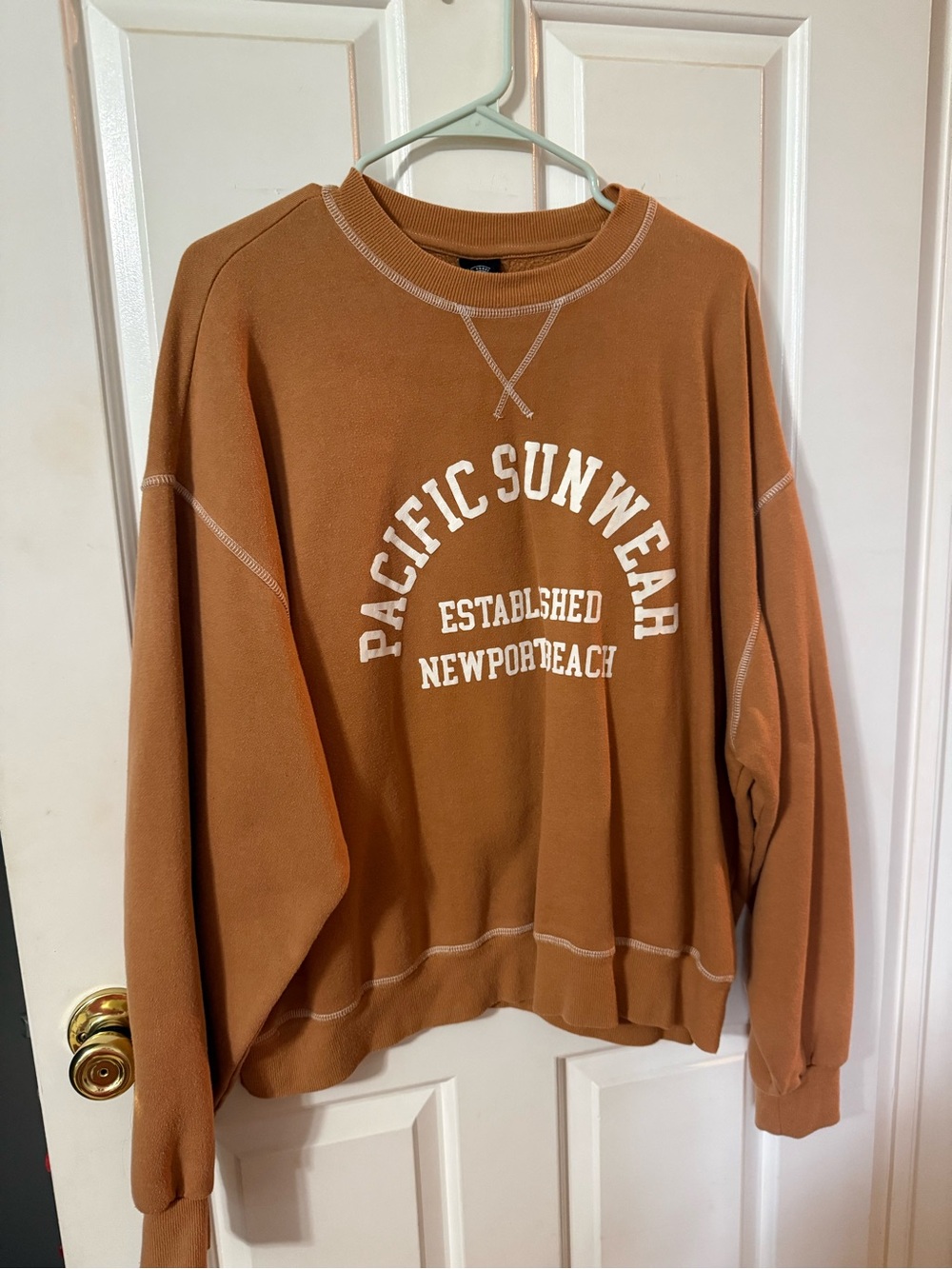 Pacific Sunwear Women's Rust Orange Crewneck Sweatshirt